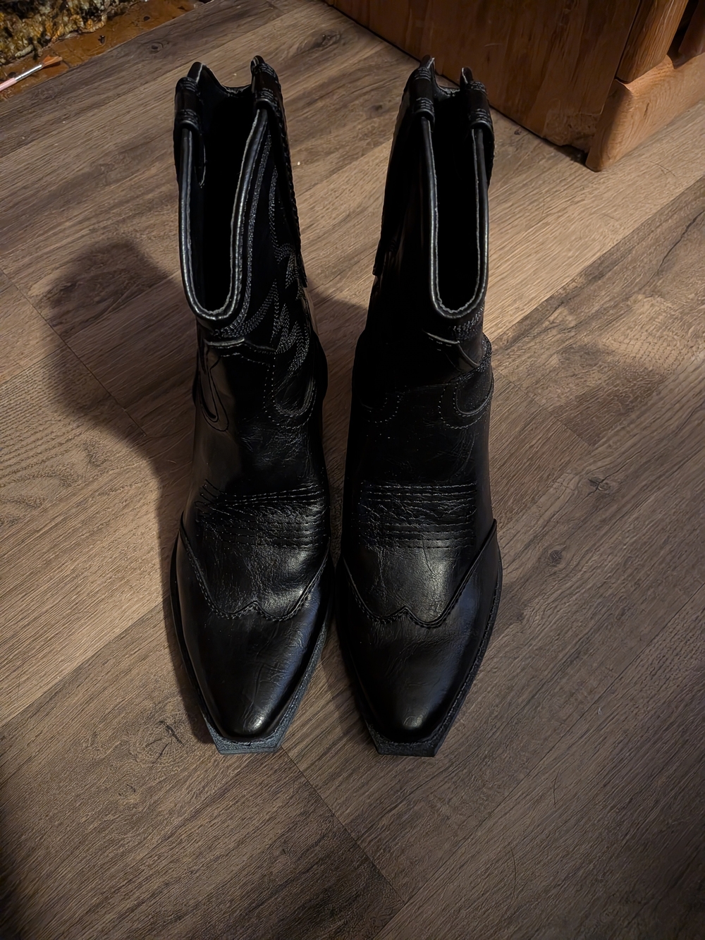 Circus by Sam Edelman Black Pointed Toe Western Ankle Boots